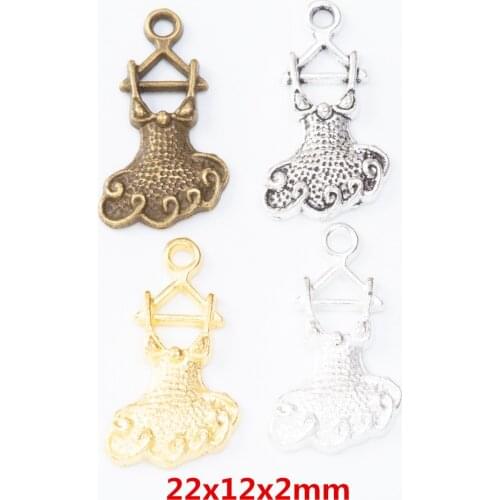 40pcs Vintage Ancient skirt zinc alloy charms pendant suitable for DIY Bracelet Necklace metal jewelry accessories 7263