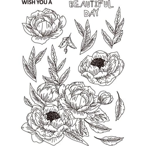 Flower Transparent Clear Stamps for DIY Scrapbooking/Card Making/Kids Christmas Fun Decoration Supplies