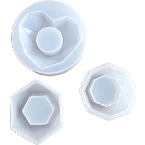 U90E Flowerpot Plant Pot Epoxy Resin Mold Candlestick Candle Holder Silicone Mould DIY Crafts Home Decorations Casting Tool