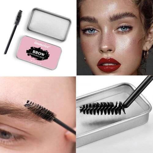 Long Lasting 3D Eyebrow Soap Wax Dense Eyes Brow Transparent Makeup Styling Gel Wax with Brushes Cosmetics Tools for Women