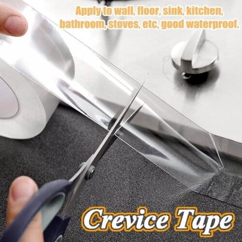 Home Kitchen Sink Gap Waterproof Mold Strong Self-adhesive Transparent Tape Bathroom Gap Self-adhesive Water Seal Tool Tape