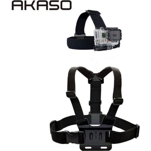 Elastic Adjustable Head Strap Mount Belt and Chest Belt Mount Kit For go pro Series Action Camera Accessories