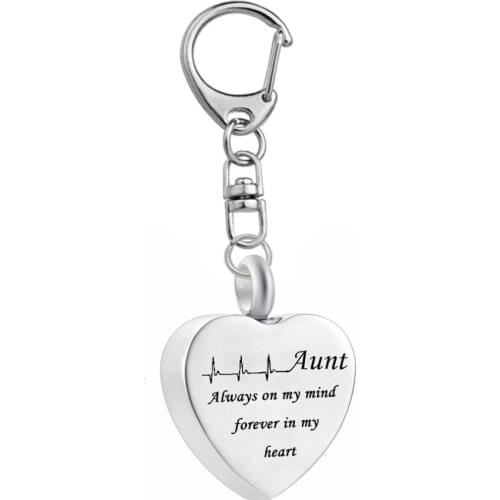 Forever in my heart Cremation Urn Key chain Lobster Clasp Memorial Ash Pendant with Free Engraved Jewelry