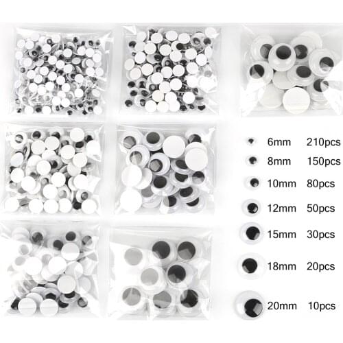 550PCS Self-adhesive Mixed 6-20mm Dolls Eye For Toys Dolls Googly Eyes Used For Doll Accessories Scrapbooking DIY Craft Supplies
