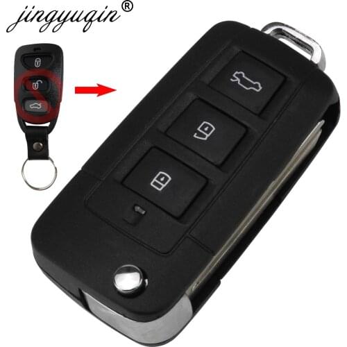 Jingyuqin 3/4 Button Modified Foldable Remote Key Shell For Kia for Hyundai Elantra Sonata Genesis Car Key Case Fob HYN10 HYN14R