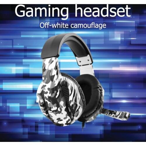 Camouflage Headphone Gaming Headset Adjustable Headband with Computer for PS4 Gamers Computer PC Game Accessories