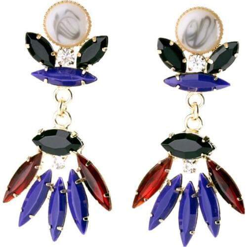 Bulk Price Flower Stud Earrings Long Gold Color Cool Handmade Zinc Alloy Marquise Antique Jewelry For Women 2015