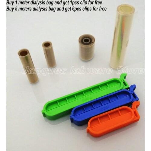 1meter or 5meters/Roll Laboratory MW3500 Regenerated Cellulose Dialysis Bag MD25/34/44/55/77mm Dialysis Experimental Consumables