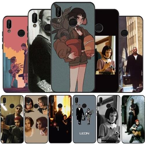 Leon:The Professional Soft Silicone black Phone Case For Huawei P9 P10 P20 P30 P40 lite P20 P30 P40 pro Y9 Y6 P smart 2019