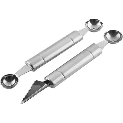 Stainless steel fruit carving knife double head ball cutter wavy engraving knife ball carving device manufacturer direct sale