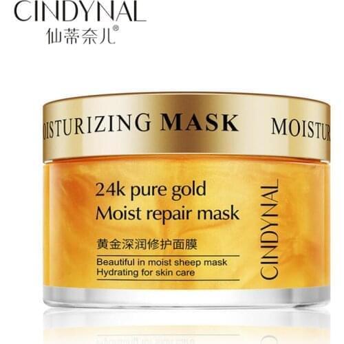 Mask for the Face Skin Care 24K Pure Gold Moist Repair Face Mask Moisturizing Hydration Sleeping Mask