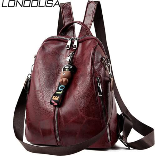 Multifunction Retro Backpack Women Bagpack Leather School Bags For Teenage Girls Shoulder Bags For Women 2020 Travel Backpack