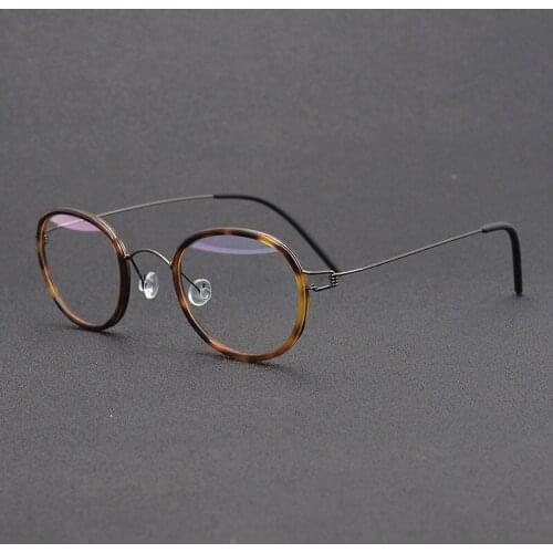 Vintage glasses frame men Retro Designer round Titanium optical eyewear Myopia reading women prescription clear eyeglasses