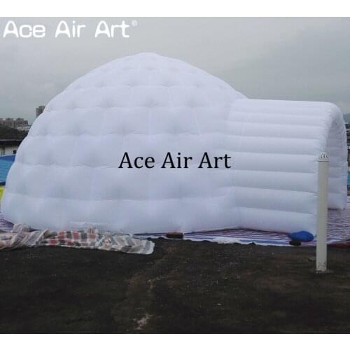 Customized 6 m large inflatable ice igloo tent,two doors inflatable igloo dome tent roof tent for exhibition made in China