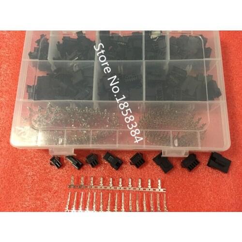 SM2.54 Kits 53 sets Kit in box 2p 3p 4p 5p 6p 7p 8p 9p 10p 2.54mm Pitch Female and Male Header Connectors Adaptor
