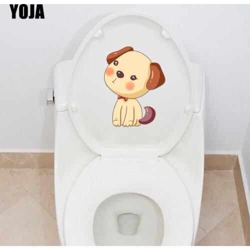YOJA 16.2*21.3CM Little Dog Kids BedRoom Home Decor Wall Decal Cartoon Toilet Seat Sticker T3-0490