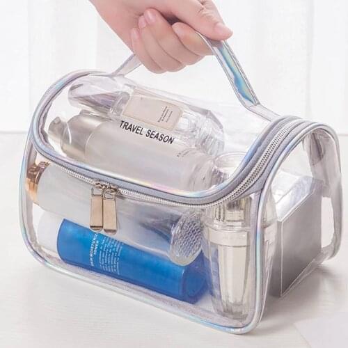 Women Lady Travel Transparent Makeup Bag Multifunctional Cosmetic Pouch Purse Casual Storage Organizer