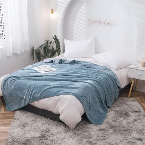 Winter Soft Warm solid color printing thick Coral Flannel Blanket Sheet Bedspread on the bed sofa throw Flannel cover blankets