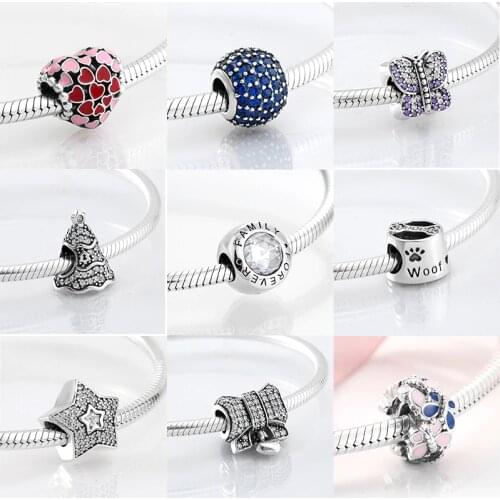 2021 Fashion Trend 925 Sterling Silver Clear CZ Forever Family Fine Beads Fit Original JIUHAO Charm Bracelet Jewelry Making