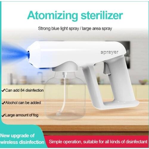 250 ML Wireless Electric Sanitizer Sprayer Disinfects Blue Light Nano Steam Spray Gun Sterilizing Nano Spray Gun For Home Office