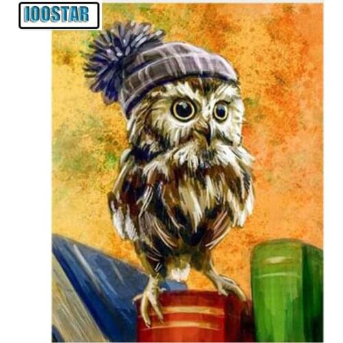 5D DIY Diamond Paintinghat Owl Full Square/ Round Diamond embroidery Anmial Cross stitch Diamond book crystal Wall Painting