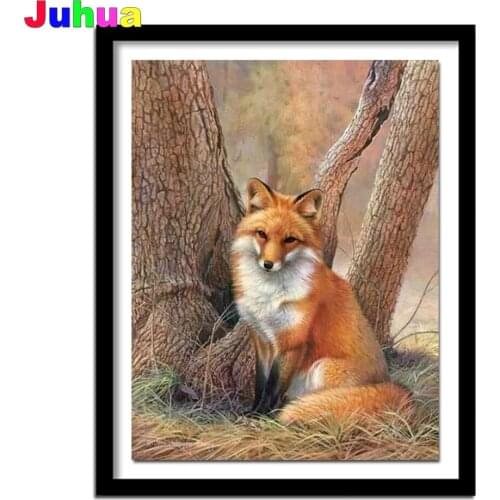Full Sqaure/Round drill fox diamond Painting 5D DIY animal diamond embroidery mosaic Home Decor Gift drop shipping