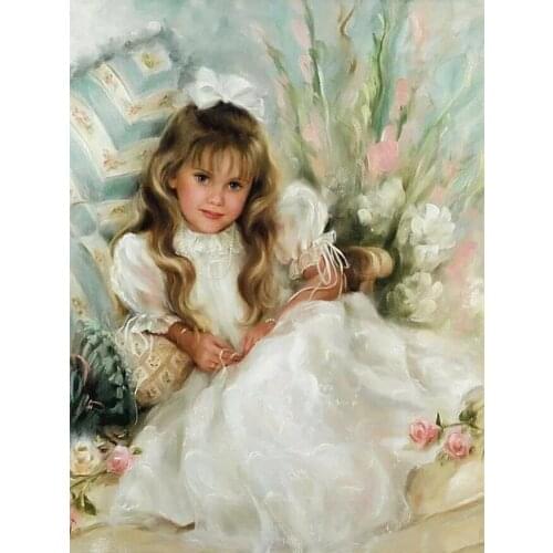 Diamond Painting Cross Stitch Character Kid Full Square Round Diy 5d Diamond Embroidery Picture Rhinestone Art Gift