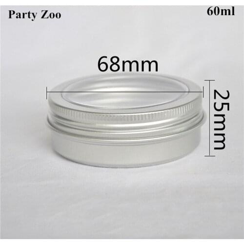 100 X 60ml Aluminum Box Packing Tins 60g Finger Spinner Container Cosmetic Cream Jar With Window Cap