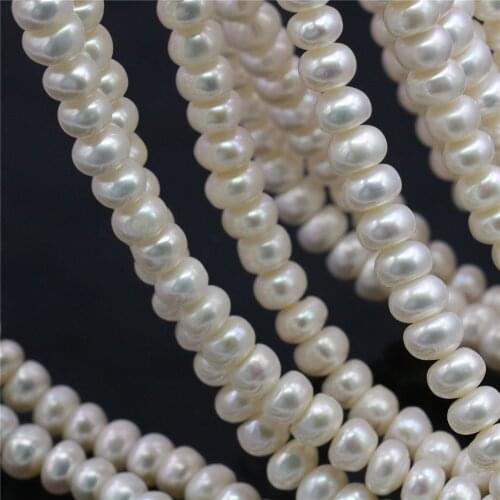 Women Making Jewelry Natural Freshwater Cultured White Pearl 9-10mm Abacus Beads Charms Fine 15inch DIY Necklace Bracelet B1389