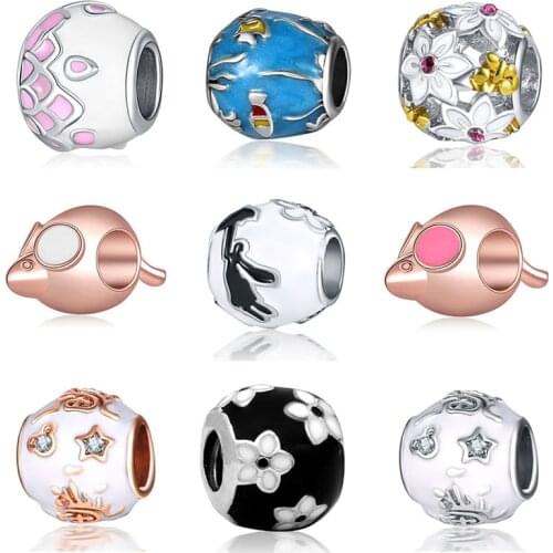 DIYperle pour fabrication bijoux charm bracelet beads for jewelry making berloques prata original accessories sieraden maken