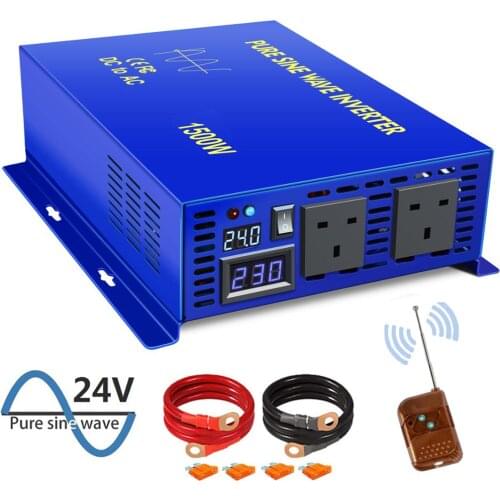 1500W Pure Sine Wave Inverter 12V 220V dc to ac Power Inverter Solar Panel Battery Customizable Remote Control Off-grid Inverter