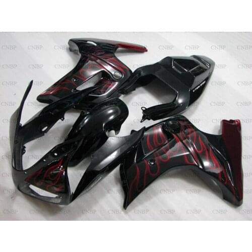 SV650 2003 - 2013 Fairing Kits SV650 2004 Motorcycle Fairing SV 650 03 04 Black Red Flame Fairing