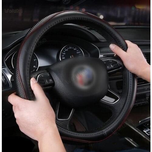 Leather steering wheel cover four seasons universal car handle slip design feel good CD50 Q02