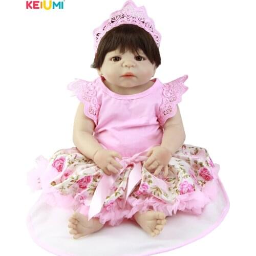 Princess 23 Inch 57 cm Boneca Reborn Baby Girl Full Silicone Body Reborn Dolls Realistice Kid Playmate Baby Toys Christmas Gifts