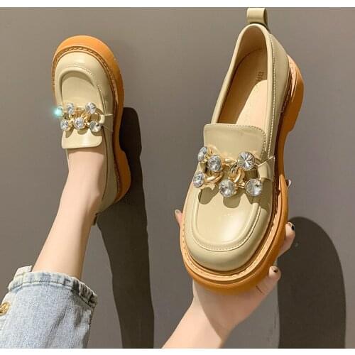 Big Size Shoes Woman Slip-on Female Footwear Loafers with Fur Round Toe Casual Sneaker Oxfords Clogs Platform Large Size New Sum