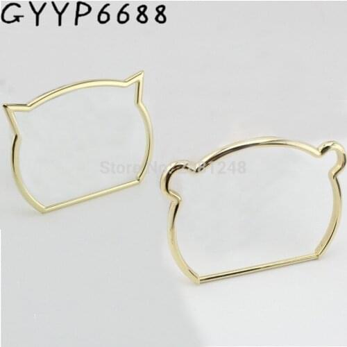 2pcs Cat Ear Women Coin Metal Purse Frame Handbag Accessories Bags Hardware Handle Replacement For Purse Bag Handbag