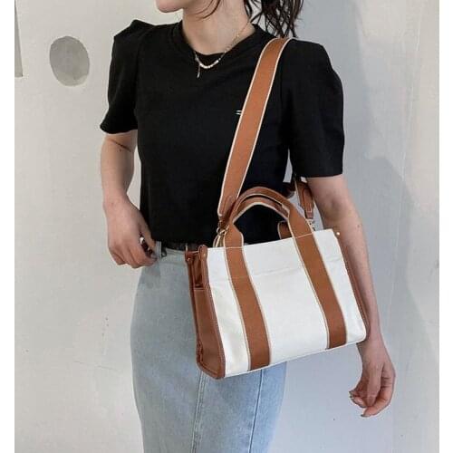 Girl Fashion Casual Handbag Cross Body Bag Simple Women Package Canvas Bag Shoulder Bag Female Shopping Tote Daily Use Package