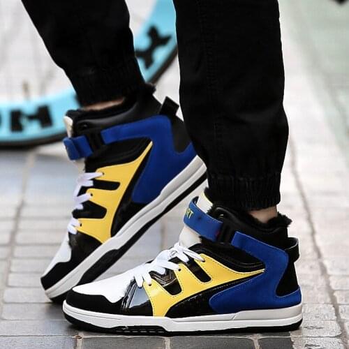 Shoe leather mens for casual hombre casuales men man s sneakers Male 2020 trainers informales High mens cuero black fashion de