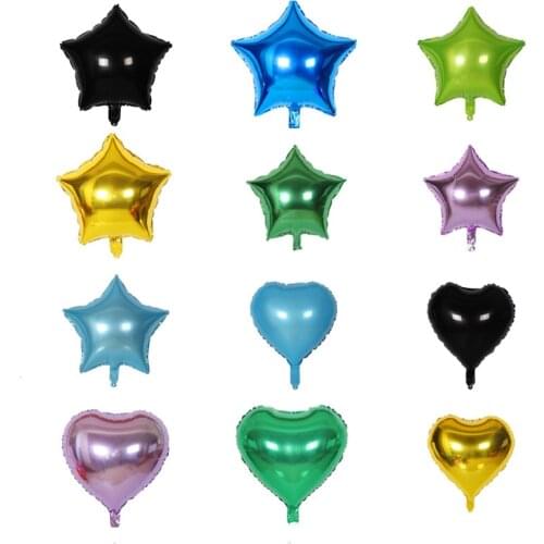 1pc 18inch Star Heart Inflatable Helium Balloon Birthday Party Decorations Kids Foil Balloons Wedding Christmas Supplies Gifts
