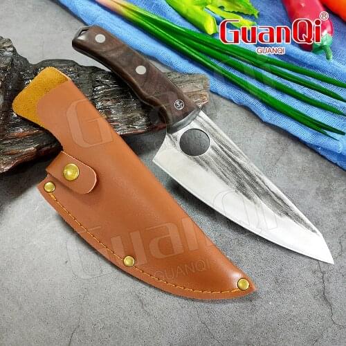 Meat Chopping Cleaver Chef Knife Boning Fish Butcher Survival Knife Hunting Knife Hand Forged Stainless Steel Kitchen Knife
