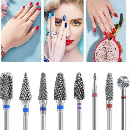 Wholesal 100pc/Set Ceramic Carbide Diamond Nail Drill Bit Manicure Bits Milling Cutter For Machine Cuticle Remove Burr Nail Tool