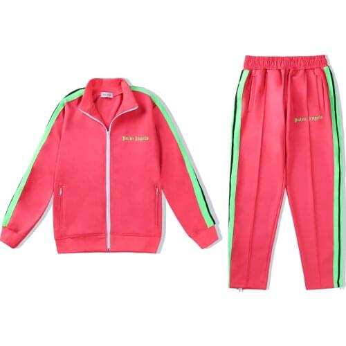 Palm Angels 21SS Logo Mens and Womens Long Sleeve Pants, Lettered Red Sports Jacket, Fashion Lover, Sportswear Set