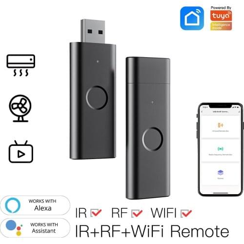 Tuya WiFi RF+IR Controller Universal Remote Controller USB Shape Smart Controller Smart Home Voice Control Alexa Google Home