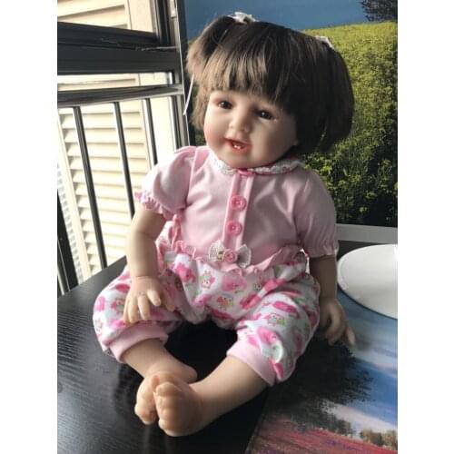 Lifelike Reborn Baby Dolls Girls Realistic Silicone Baby Doll 22" Real Looking Baby Dolls Handmade Weighted Reborn Babies Eyes