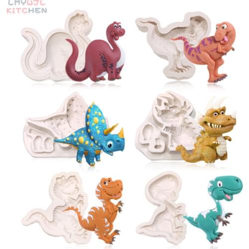 Cartoon Dinosaur-shaped Silicone Mold Various Dinosaur-shaped Chocolate Fudge Molds Cake Decoration Tools Resin Molds