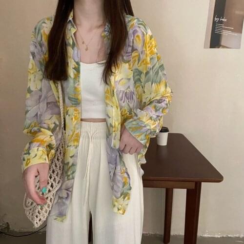 Sunscreen Shirt Printing Long-sleeved Shirt Womens Design Sense Niche Summer New Korean Version Loose Slim Top