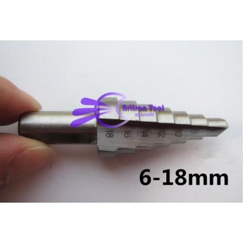 6-18mm HSS Step Cone Drill Titanium Bit 6/8/10/12/14/16/18mm Step Bit Tool For Hole Drilling