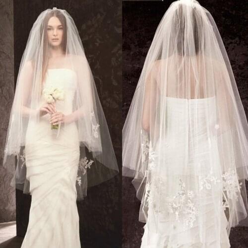 Bridal veil simple tulle veil handmade flowers wedding dresses veil