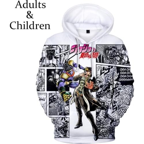 JOJO Hoodies Men Sweatshirt Women Casual Harajuku Kids Polluvers Fashion print Comic JOJO 3D boys girls Hoodie Sweatshirts Tops