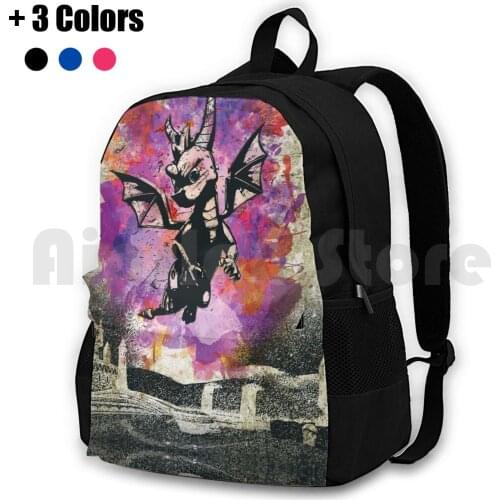 The Purple Dragon-Spyro Fanart Outdoor Hiking Backpack Riding Climbing Sports Bag Dragon Spyro Dragon Video Game Videogames